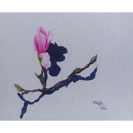 Mangolia Flower Canvas Painting by Artist Snehaprava Maharana